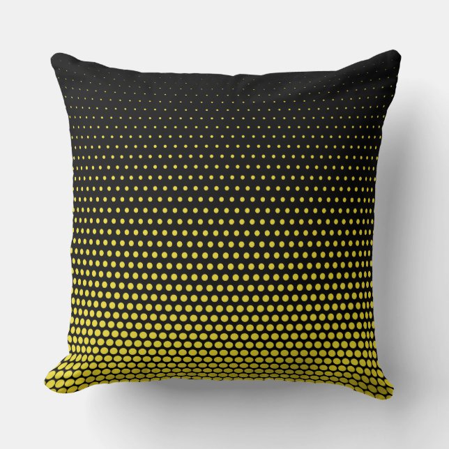 Dandelion Techno Stippen Modern Black Kussen (Voorkant)