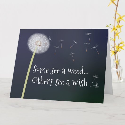 Dandelion veut carte de voeux pliée (Fleur jaune)