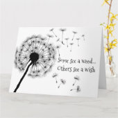 Dandelion veut carte de voeux pliée (Fleur jaune)