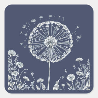 Dandelion Vierkante Sticker