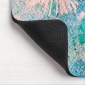 Dandelion waterverf abstract blauw en groen muismat (Hoek)