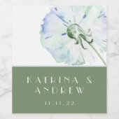 Dandelion Waterverf Wedding Wine Labels Wijn Etiket (Enkel label)