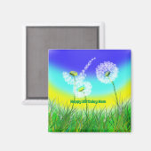 Dandelion Weed Clock, Mums Birthday, Fridge Magnet Magneet (Voorkant / Achterkant)