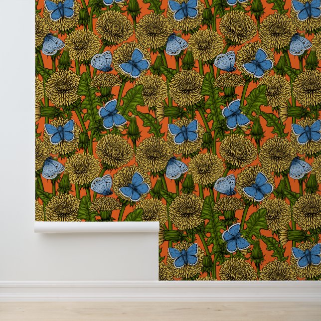 Dandelion-weide Behang (Applicatie)
