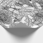 Dandelion-weide in zwart-wit cadeaupapier (Hoek)