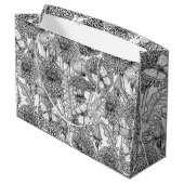 Dandelion-weide in zwart-wit groot cadeauzakje (Achterkant Gekanteld)