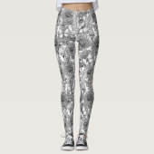 Dandelion-weide in zwart-wit leggings (Voorkant)