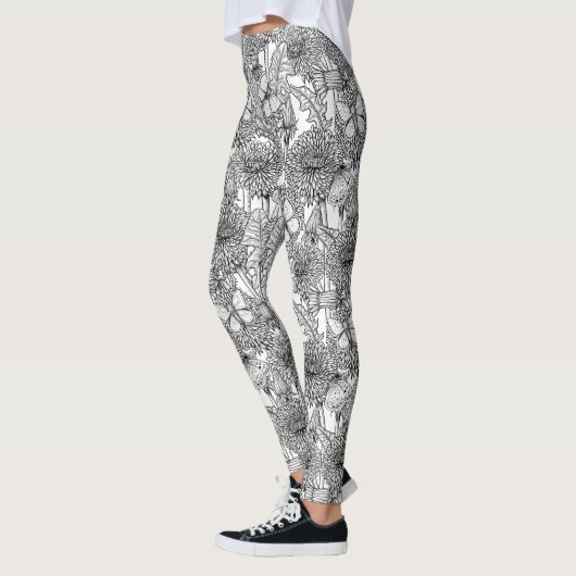 Dandelion-weide in zwart-wit leggings (Links)