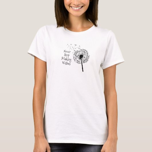 Dandelion wenst ontwerpsteeltje t-shirt (Voorkant)