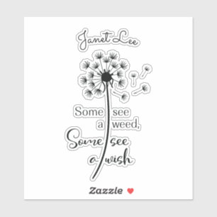 Dandelion wenst op maat gesneden vinylSticker Sticker