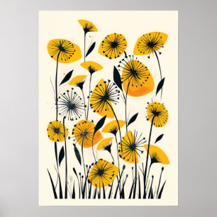 Dandelion wildflower veld poster