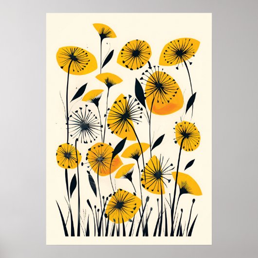 Dandelion wildflower veld poster (Voorkant)