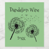 Dandelion Wis Design Vin Étiquette (Étiquettes simples)