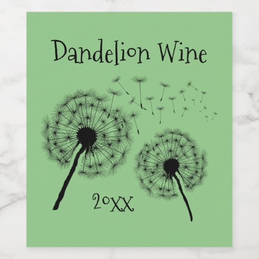 Dandelion Wis Design Vin Étiquette (Étiquettes simples)