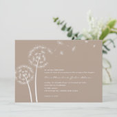 Dandelion Wish Wedding Invitations (latte) Kaart (Staand voorkant)