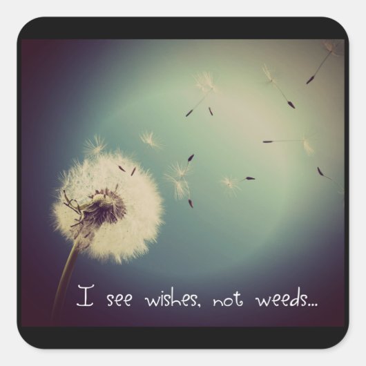 Dandelion Wishes Vierkante Sticker (Voorkant)