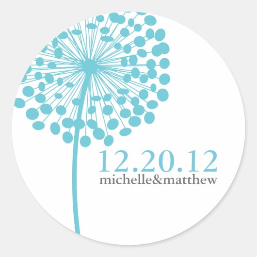 Dandelion Wishes Wedding Favor Stickers (Voorkant)