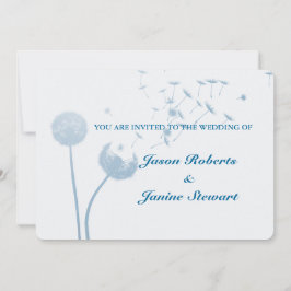 Dandelion Wishes Wedding on Soft Blauwgroen Kaart