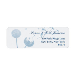 Dandelion Wishes Wedding on Soft Blauwgroen, Label