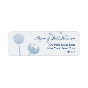 Dandelion Wishes Wedding on Soft Blauwgroen, Label