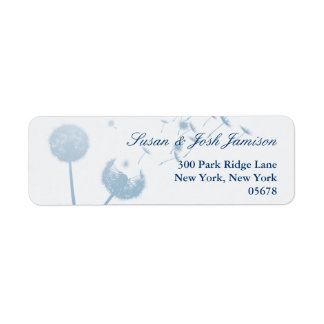 Dandelion Wishes Wedding on Soft Blauwgroen, Label