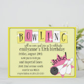 Dandelion Yellow Total Retro Bowling Birthday Pa Kaart (Staand voorkant)