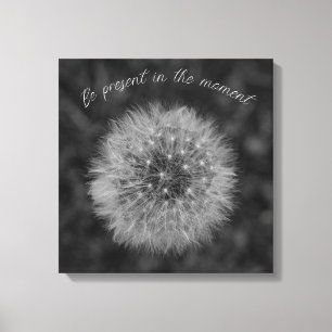 Dandelion zaadkop. Wees op het moment Cadeau. Canvas Afdruk