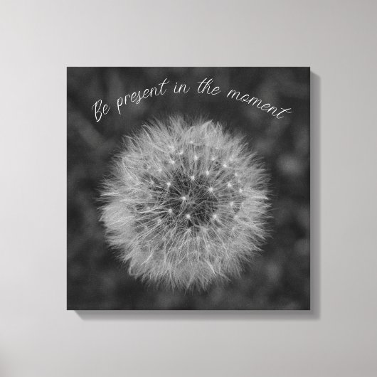 Dandelion zaadkop. Wees op het moment Cadeau. Canvas Afdruk (Voorkant)