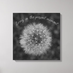Dandelion zaadkop. Wees op het moment Cadeau. Canvas Afdruk