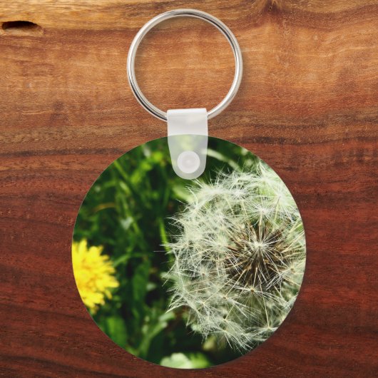 Dandelionbloem en zaadkop sleutelhanger (Voorkant)