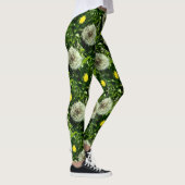 Dandelionbloem en zaadkoppatroon leggings (Rechts)