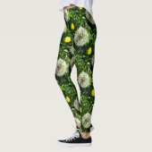 Dandelionbloem en zaadkoppatroon leggings (Links)