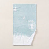 Dandelionen, vlinders en blauwe hemden bad handdoek (Handdoek)
