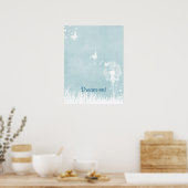 Dandelionen, vlinders en blauwe hemden poster (Keuken)