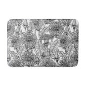 Dandelionen, zwart-wit badmat (Voorkant)