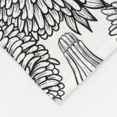 Dandelionen, zwart-wit fleece deken (Hoek)