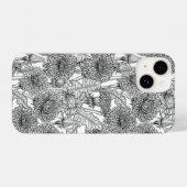 Dandelionen, zwart-wit iPhone hoesje (Achterkant horizontaal)