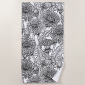 Dandelionen, zwart-wit strandlaken (Voorkant)