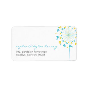 Dandelions Aimer mignon Mariage été Étiquettes de