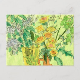 Dandelions Bird Cherry Summer Flowers Floral Art Briefkaart