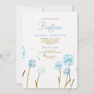 Dandelions bleus Invitation religieuse