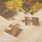 Dandelions Bloom, blauw meisje en bloemen schilder Legpuzzel (Zijkant)