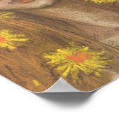 Dandelions Bloom, blauw meisje en bloemen schilder Poster (Hoek)