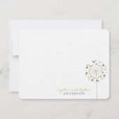 Dandelions Crème Brown Amour Mariage Carte de reme (Devant)