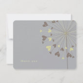 Dandelions Crème Brown Amour Mariage Carte de reme (Dos)