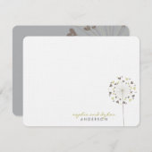 Dandelions Crème Brown Amour Mariage Carte de reme (Devant / Derrière)