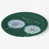 Dandelions, Dandelion Clocks Groen, op maat gemaak Papieren Bordje (Gekanteld)