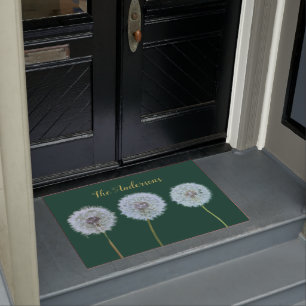 Dandelions Dandelion-klokken Groen gepersonaliseer Deurmat