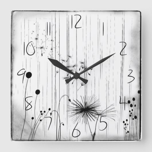 Dandelions et horloge murale de pluie (Recto)