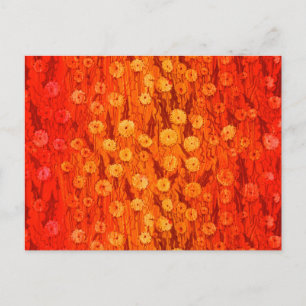 Dandelions Field Summer Flowers Red Sinaasappel Om Briefkaart